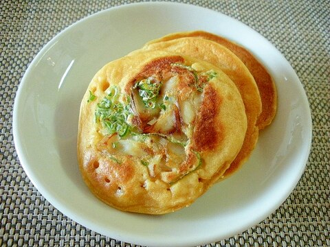 おつまみに！焼きホッケとねぎマヨの大豆粉パンケーキ